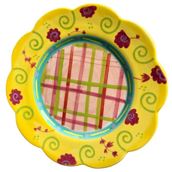 HTF! Kimberly Hodgen Cupcakes and Cartwheels Bowl & Plate Floral Scalloped READ - Picture 16 of 16